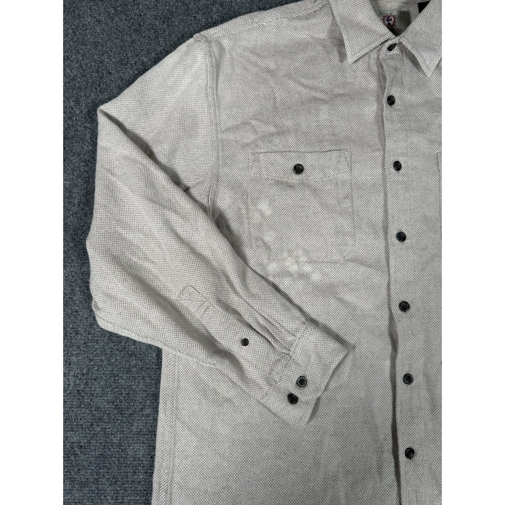 Territory Ahead Shirt Mens Large Gray Heavyweight Herringbone Stretch Casual - Picture 5 of 9